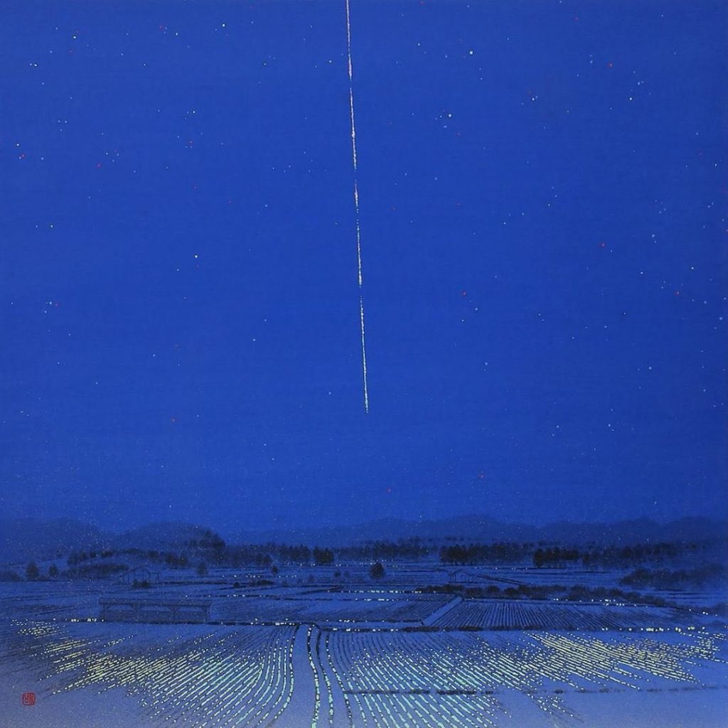 Blue paintings by Japanese Contemporary artist Kazu Saito