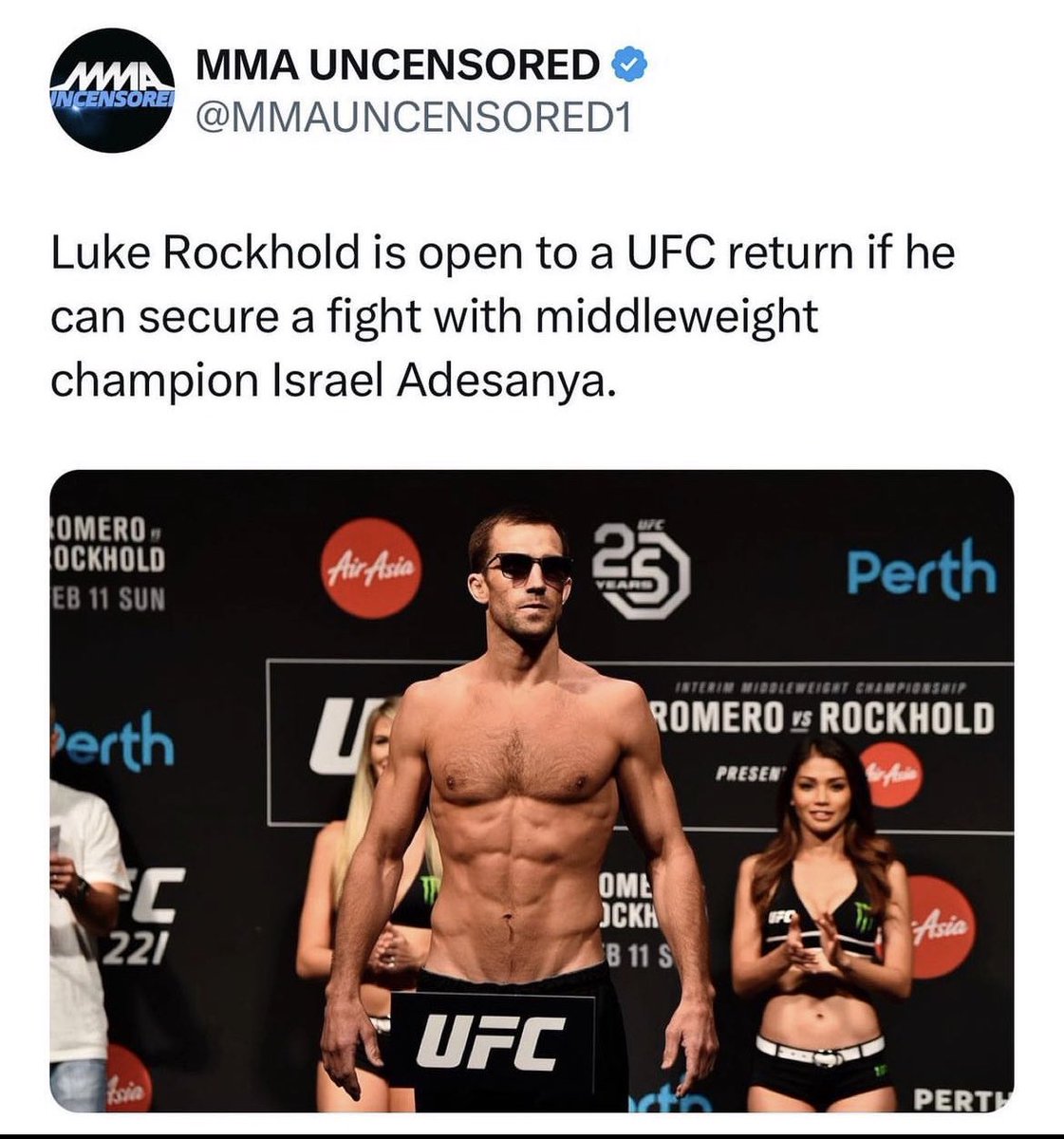 CommonCallum's tweet image. Is Rockhold off his tree? I might slide in uncle Dana’s Dms and ask for a title shot 😂😂😂