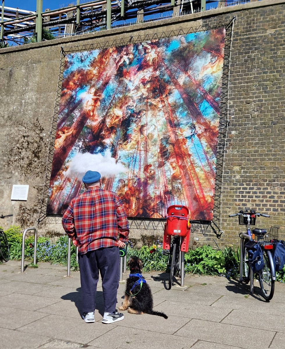 This gentleman and his dog looked at the new W4th Plinth Ceiling in the Sky for ages. <a href="/CristinaSchek/">Cristina Schek 📸</a>