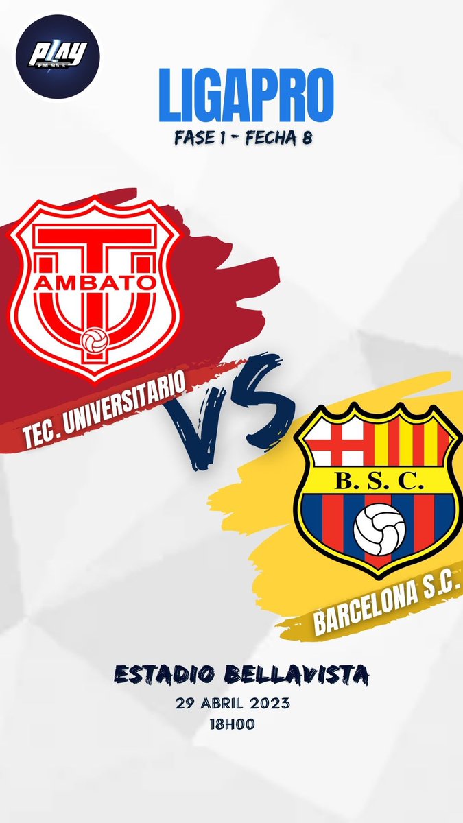 sucredeportesec's tweet photo. 💪 ¡JUEGA EL ‘ÍDOLO’! 🟡

⚽️ #BarcelonaSC y #TecnicoUniversitario se enfrentan en esta jornada 8 de #LigaPro con la transmisión de @jeanortega_4, @aureliosanchez1, @kevin_leon95, @Omar_SegarraB y @mariomendozam3 💥. https://t.co/mdghzo0ChZ