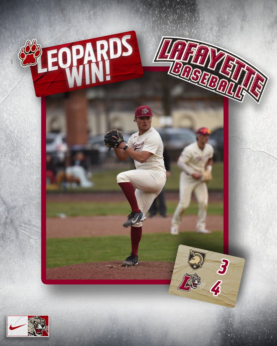 LafayetteBsbl's tweet photo. The Leopards win game one of today's doubleheader with Army. Due to weather conditions, game two has been postponed to 10 a.m. on Sunday.

#RDP https://t.co/lA1P8cR7bv