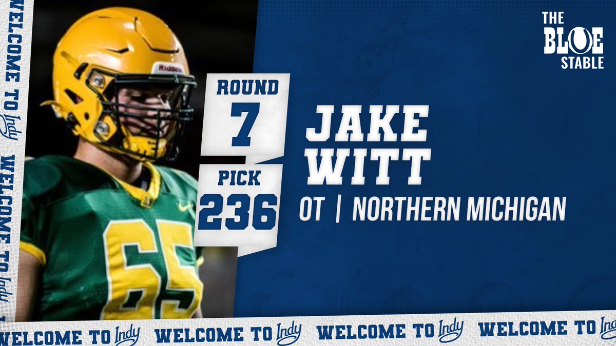 TheBlue_Stable's tweet photo. With the 236th pick in the #NFLDraft  , the Indianapolis #Colts select Jake Witt, OT Eastern Michigan 

Welcome Jake Witt to Indy😎 https://t.co/eyLOmJDbcj