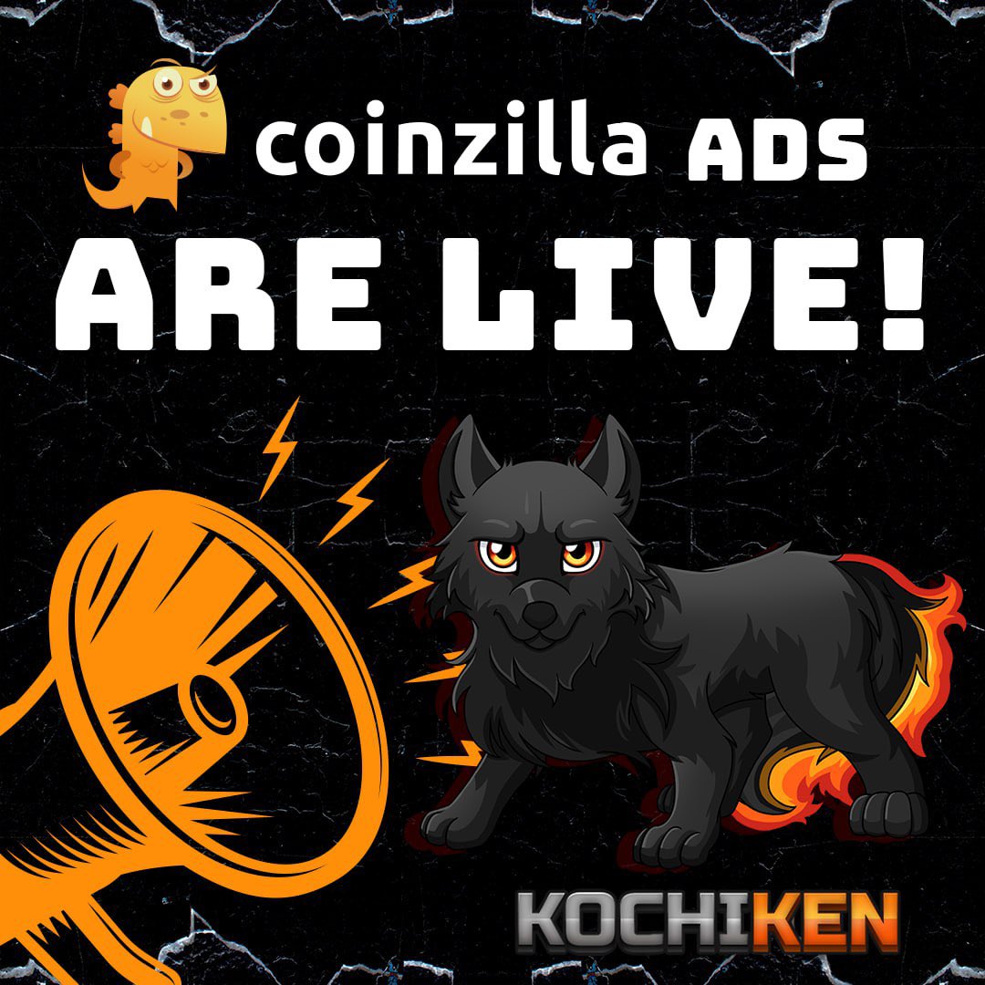 📣 Coinzilla Kochi Ads Are Live! 📣

Kochi ads are now being shown across hundreds of websites!🔥

The Coinzilla ads are just one element of our new marketing initiatives, which will also promote Kochi, KochiPad, and Blocki in addition to our upcoming Magical Kochi Ring contest.