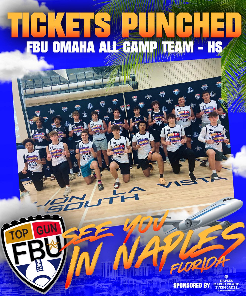 ALL CAMP TEAM 🌴

Congratulations to these High School athletes on being selected as the top athletes in their position group for the weekend ✅

Your tickets to Naples, FL for FBU Top Gun are punched ✅

#FBU #GetBetterHere