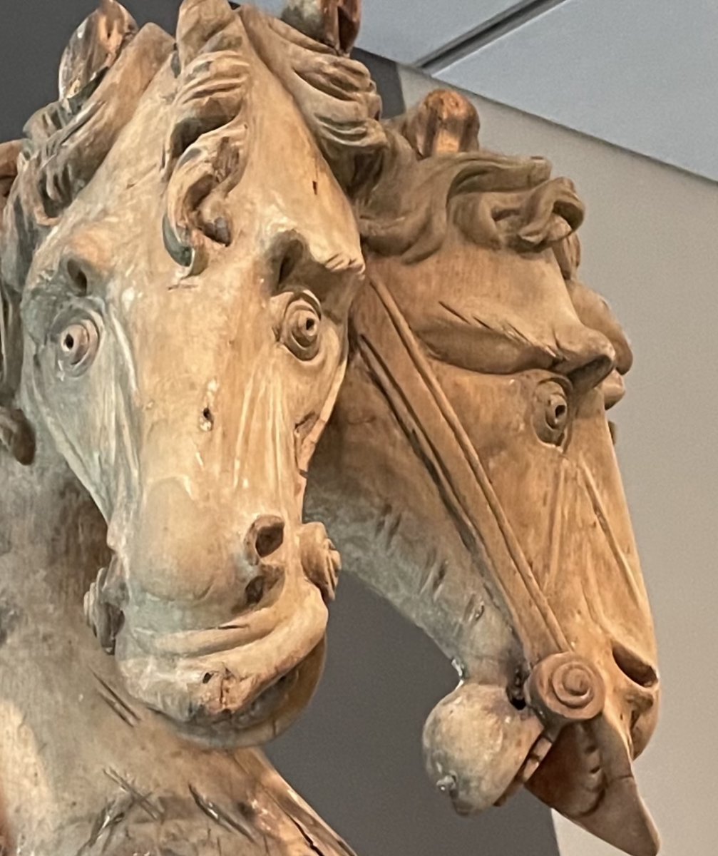 This dramatic equestrian figurehead from about 1750 is one of the oldest surviving and the only existing double headed in the world. #equestrian #figureheads #marineart #peabodyessexmuseum #bostonmuseums #museumboston #bostonmuseum #bostonart #bostontravel #bostonguide