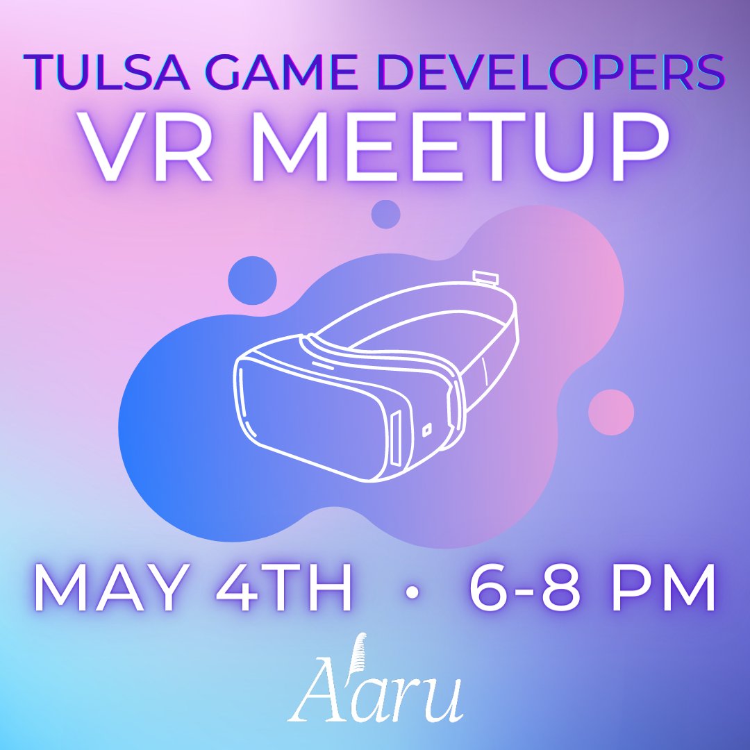 Come hang out at our next Tulsa Game Developers VR meetup next Thursday, May 4th from 6-8 pm! 🎮

The theme for this month is performance testing ⚙️ This is an all-ages and skill levels event - anyone that uses or wants to use VR is welcome!

#DowntownTulsa #TulsaGameDevelopers