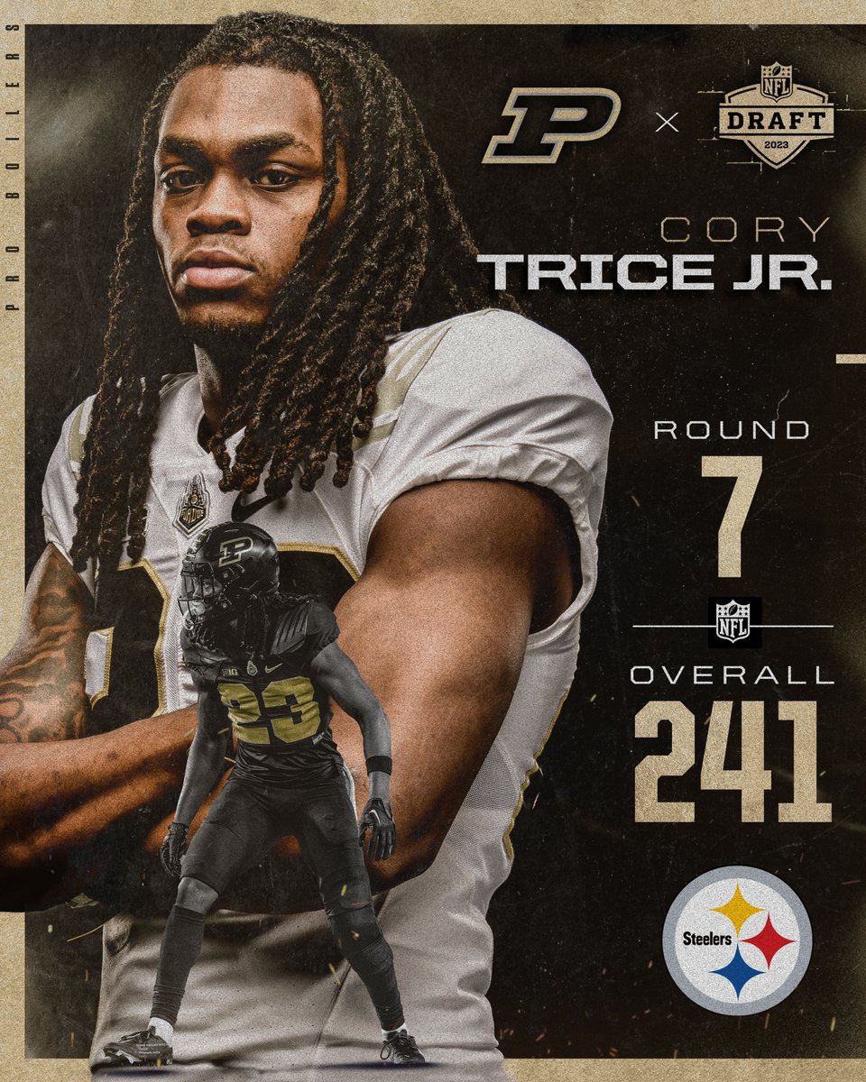 BoilerFootball's tweet photo. Wave those Terrible Towels for @Treez23_!

Boilermaker joining the @steelers secondary.

#NFLDraft NFLN/ESPN/ABC https://t.co/vZsJ7qAIjT