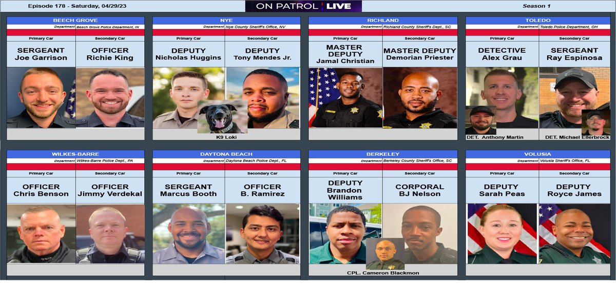 Tonight’s #OPLive/#OnPatrolLIVE lineup: