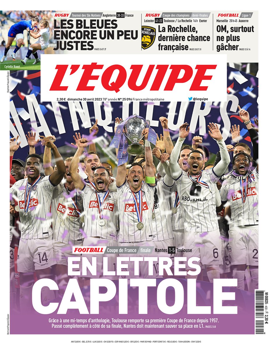 lequipe's tweet photo. En lettres capitole

Les unes du journal L'Équipe de ce dimanche 30 avril. https://t.co/sktxidfeFE