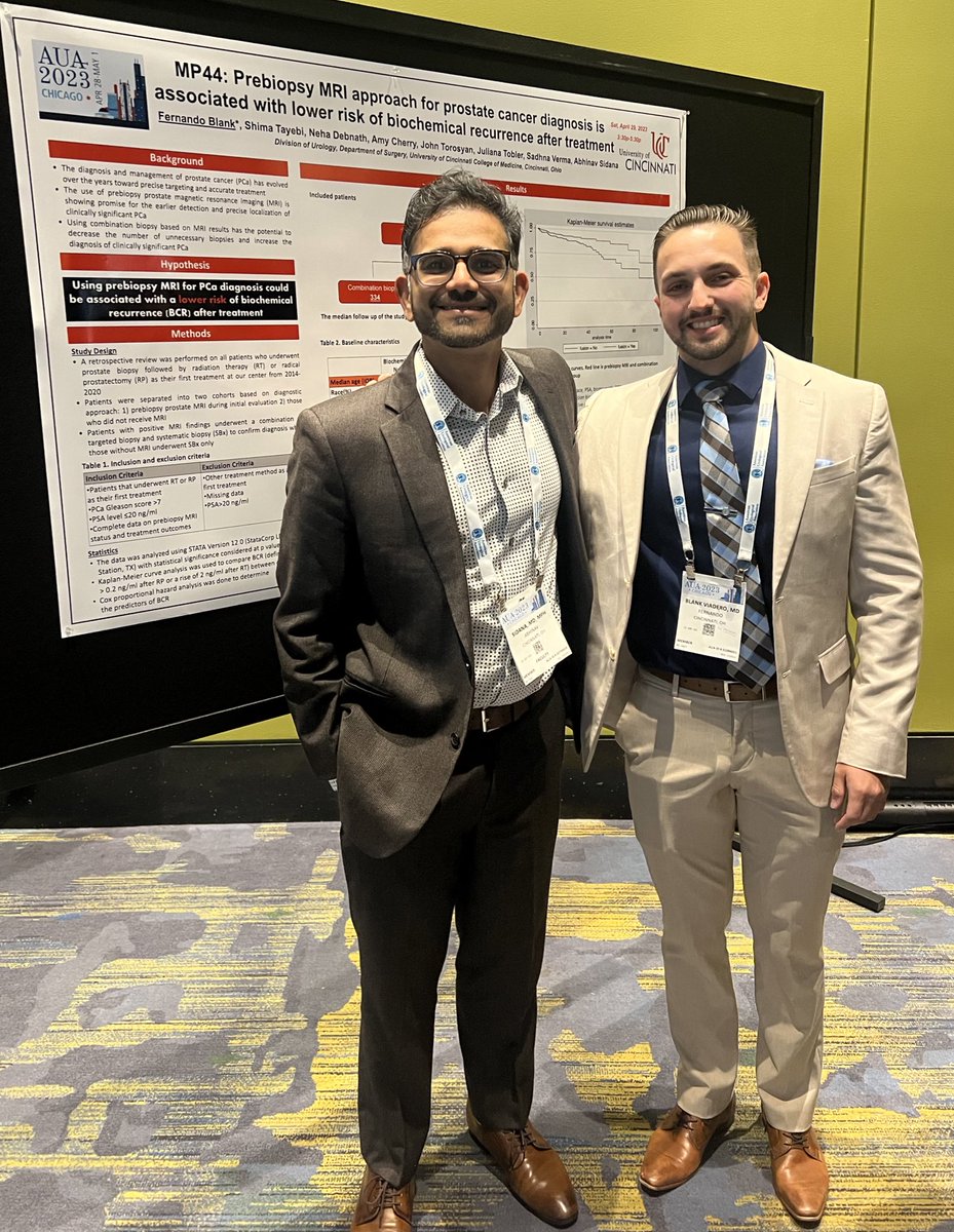 Delighted to have presented our work at #AUA2023 @AbhinavSidana @uc_health @UCincyMedicine @UCMED_Diversity @CincyUrology #latino