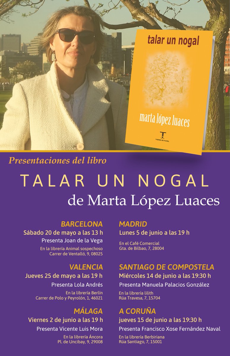 luaces123's tweet photo. Espero que puedan acompañarme en la presentación de mi próximo libro de poesía Talar un nogal https://t.co/NEygsYOF9N
