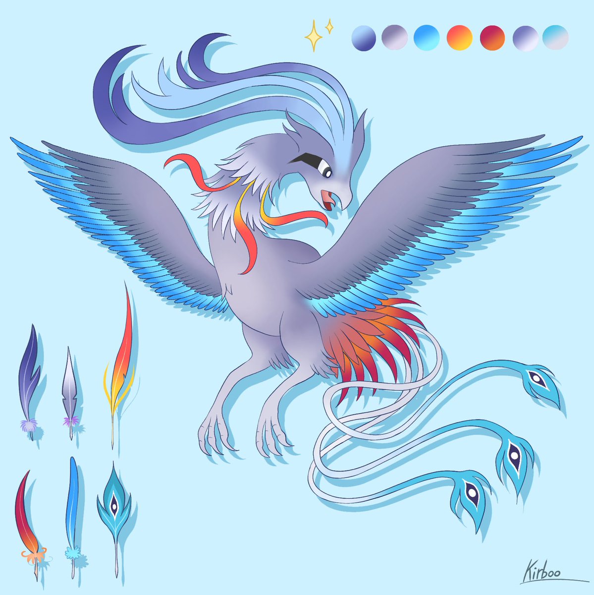 kirboo97's tweet photo. Ma participation au concours #ToDfakemon Roucarnage légendaire. Concept inspiré du phénix + les 6 plumes imaginés selon sa description. La 7e restera un mystère. 🪶

A droite c’est son côté chromatique même si il y a plus de chances d’être shinylock. ✨
@ToDFangame @Fildrong https://t.co/7dDULuw8q5