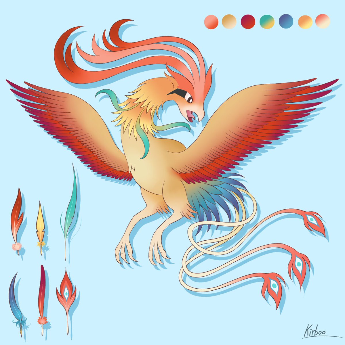 kirboo97's tweet photo. Ma participation au concours #ToDfakemon Roucarnage légendaire. Concept inspiré du phénix + les 6 plumes imaginés selon sa description. La 7e restera un mystère. 🪶

A droite c’est son côté chromatique même si il y a plus de chances d’être shinylock. ✨
@ToDFangame @Fildrong https://t.co/7dDULuw8q5