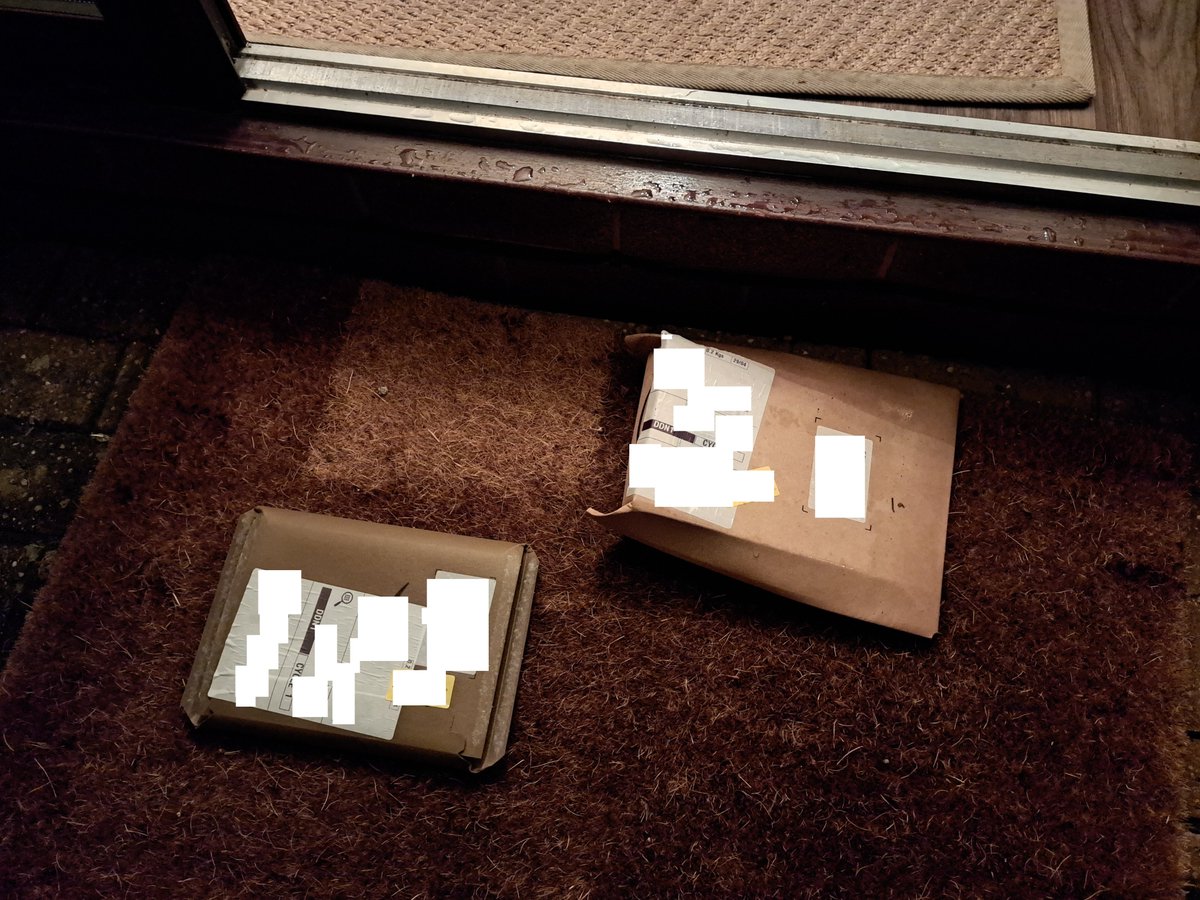 isaac7437's tweet photo. @AmazonHelp - Luckily the items are wrapped in plastic, the packaging is mush after being left in the rain for a few hours! 💦 

I'm not sure why they weren't put through the letterbox or left in my selected safeplace? https://t.co/O2RnFXc6Mg