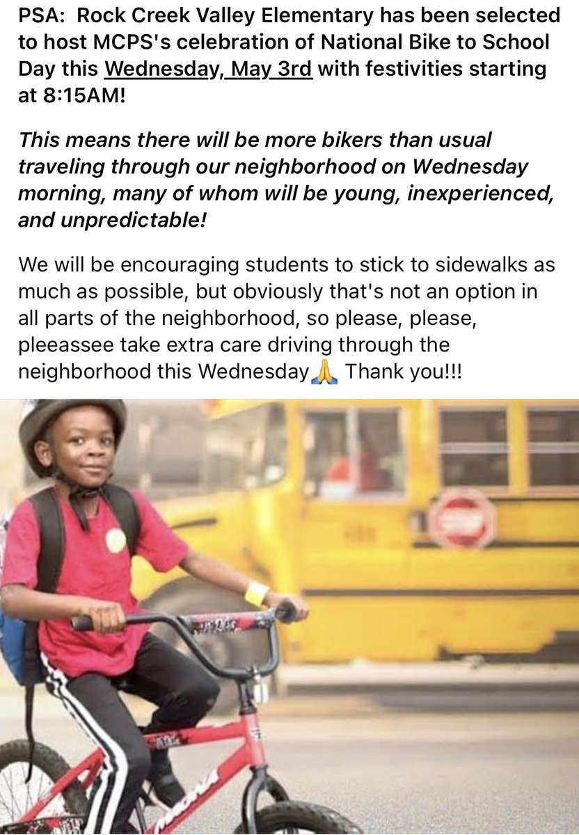 Heads up Aspen Hill 🚴‍♀️🚴🏼🚴🏼‍♂️