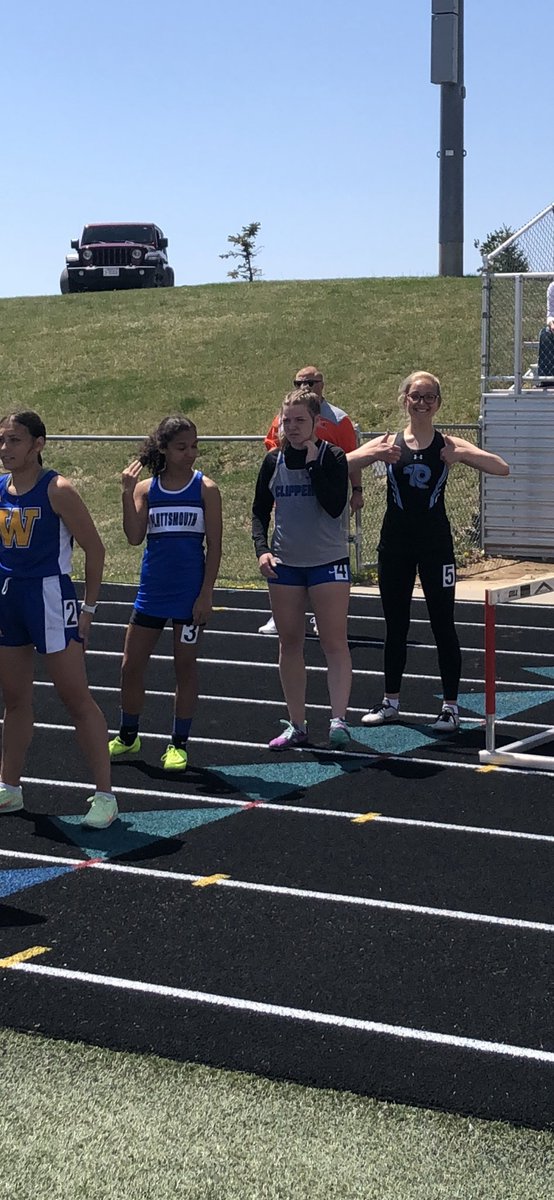 Alivia Aerni, Leah Phipps, Kayleigh Tapio and Lauren Walmrath finished 5th in 4x800 in the Trailblazer Conference 🐏💪