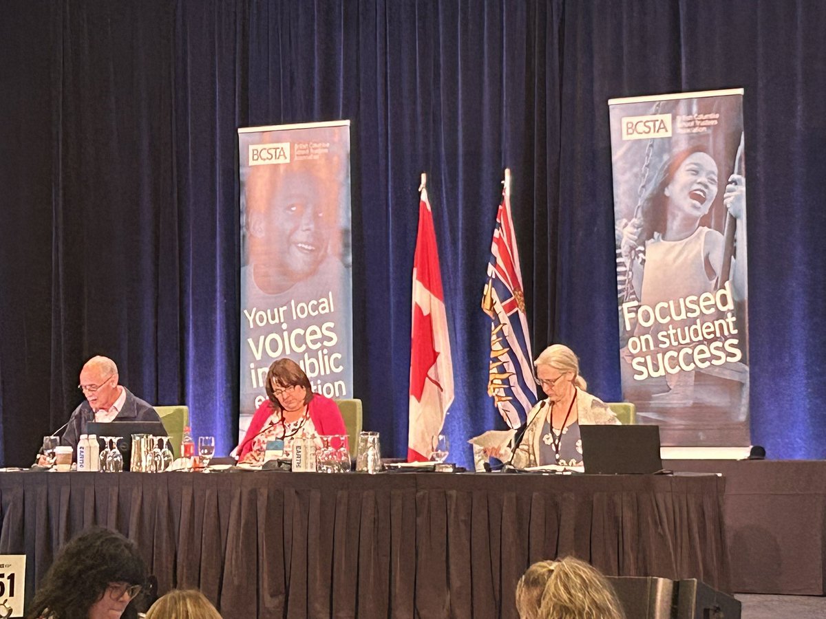 CherylSluis's tweet photo. Our very own Vice-Chair, @MayaSRussell taking the last shift of the day as Deputy Chair for the BCSTA AGM.  @newwestschools @BCSTA_News https://t.co/89LnnG718N