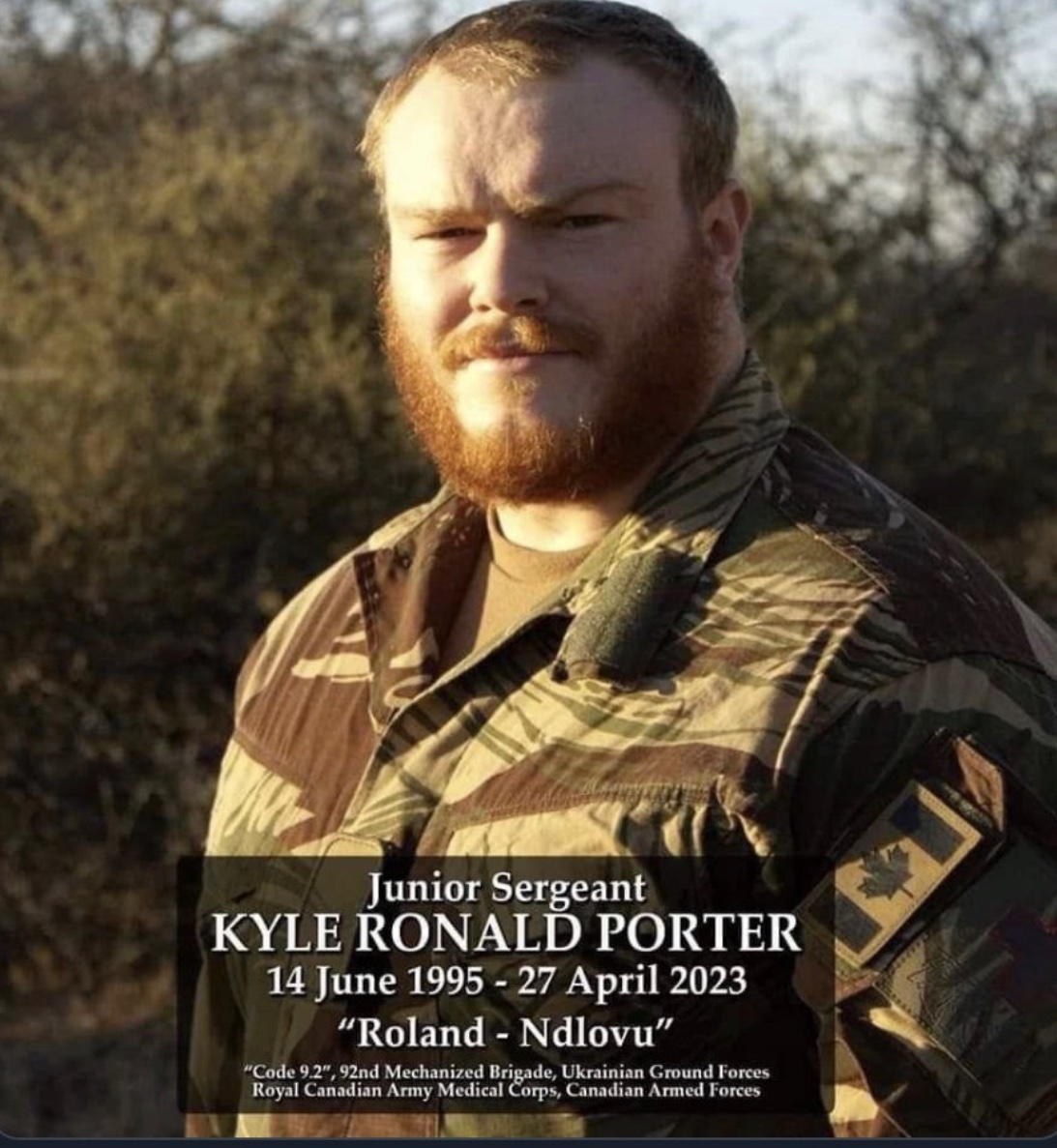 Foreign officer fighting for Ukrainian, Kyle Ronald Porter, was eliminated in Bakhmut