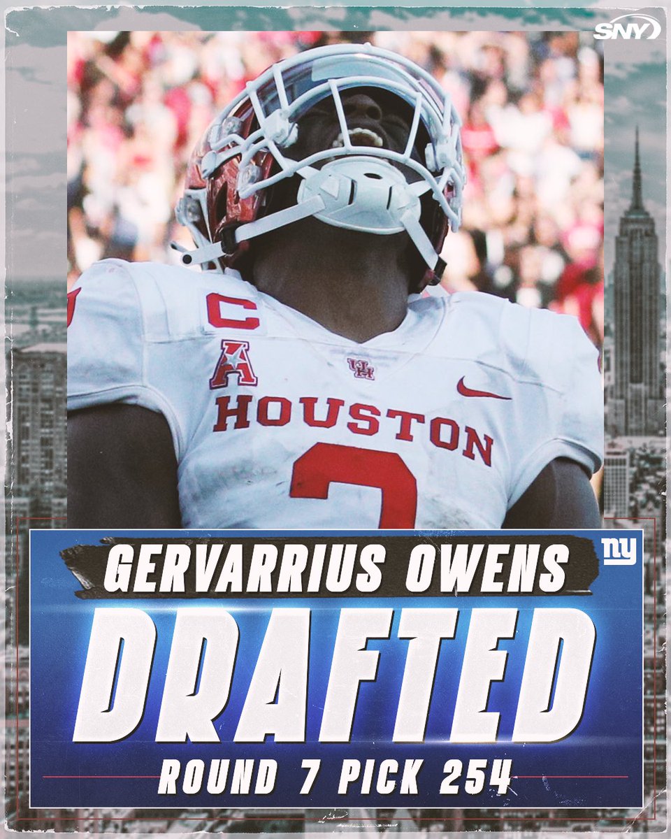 The Giants have selected Gervarrius Owens with the 254th pick.

Their draft appears to be complete. on.sny.tv/RDjOU28