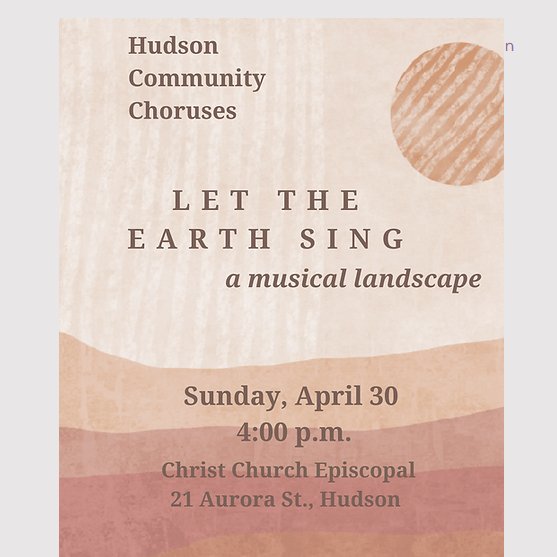 #HudsonCommunityChoruses 
A musical journey for all ages, April 30 at 4pm.
For more info: hudsonsings.org/events/let-the…
#SupportLocalArts