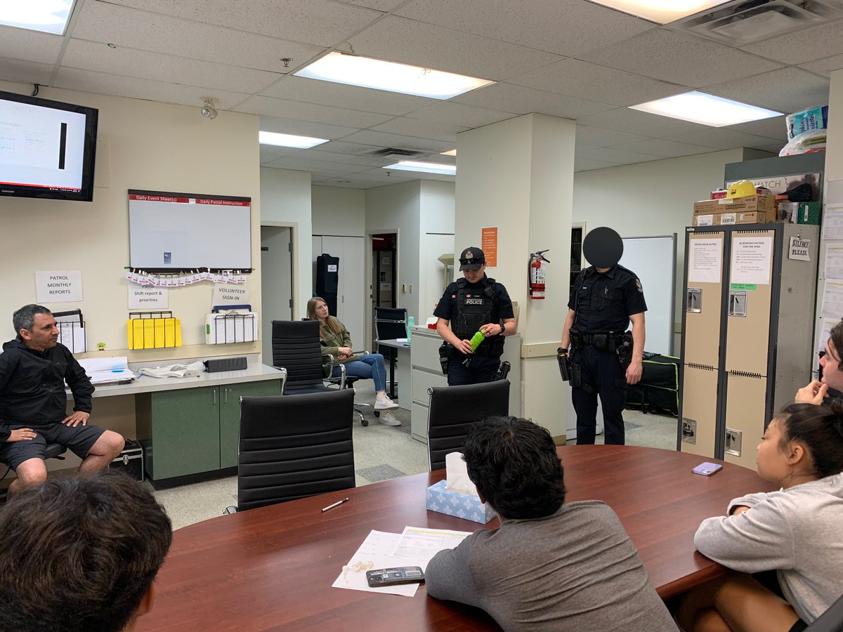 <a href="/CollingwoodCPC/">CollingwoodCPC</a>:
April,29/23.Saturday
A big ‘Thank You’ to our
former volunteer,
Cst. Cesar &amp; his FT, who himself was a CPC volunteer, for talking about their CPC volunteering experience.
W/ all 4 new members aiming a career in
Law Enforcement, they heard another perspective.