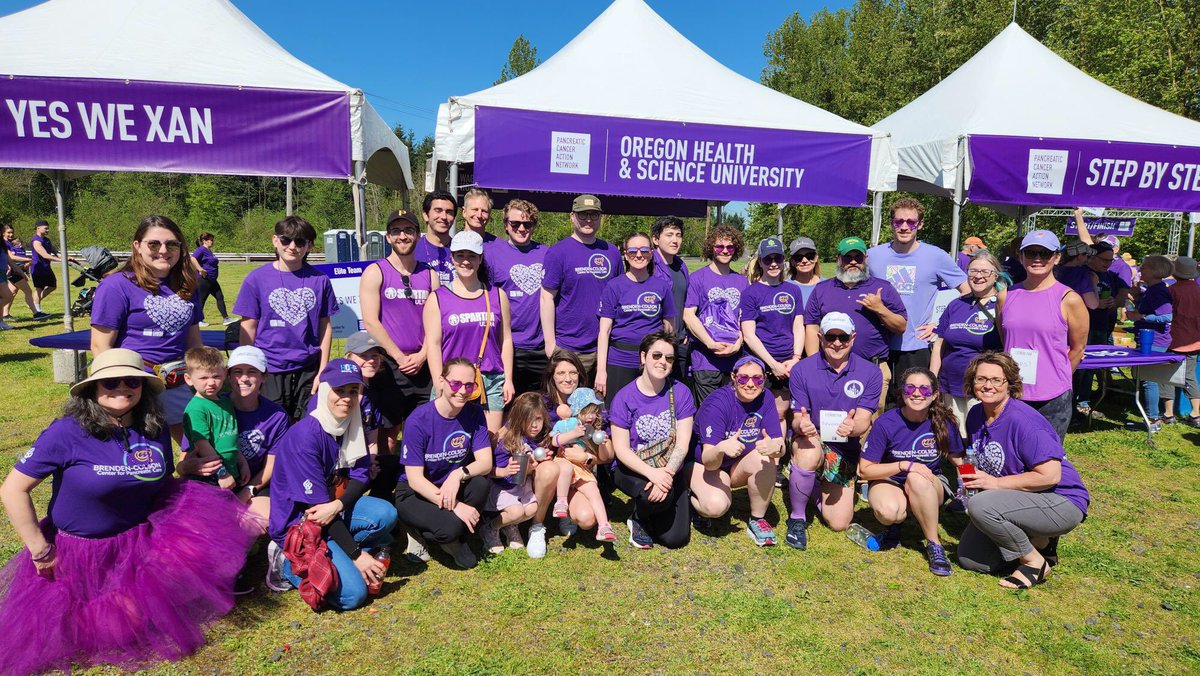 TeresaZimmers's tweet photo. A beautiful morning to stride in solidarity with those affected by and working to eradicate #PancreaticCancer. My son came in third, running in his fish-flops! @PanCAN #PanCANPurpleStride @FlavioRochaMD @OHSUpancreatic https://t.co/Q9kiKTmgTa