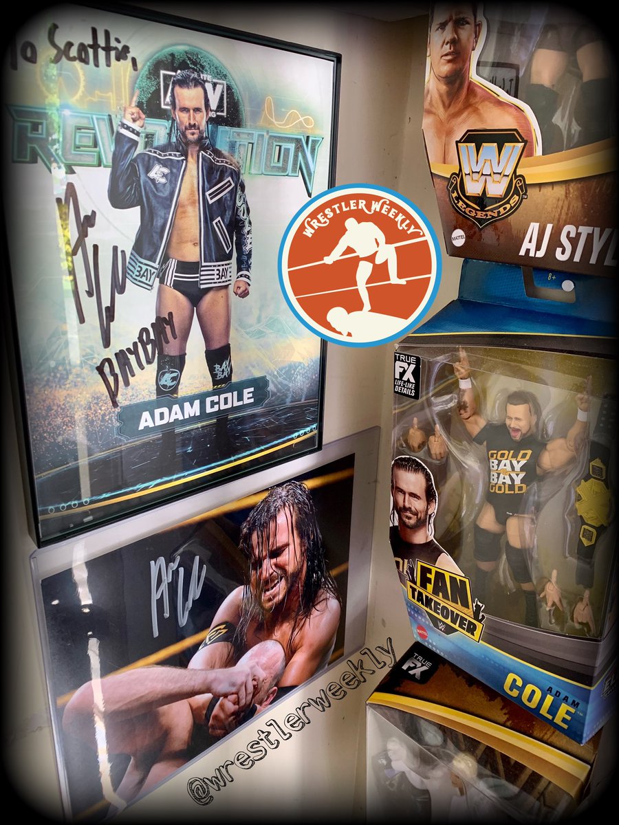 wrestlerweekly's tweet image. A View From the WRESTLER WEEKLY Man Cave! #AdamColeBayBay #AdamCole #UndisputedEra #BulletClub #AEW #WWE #NXT #ROH #NJPW #SR