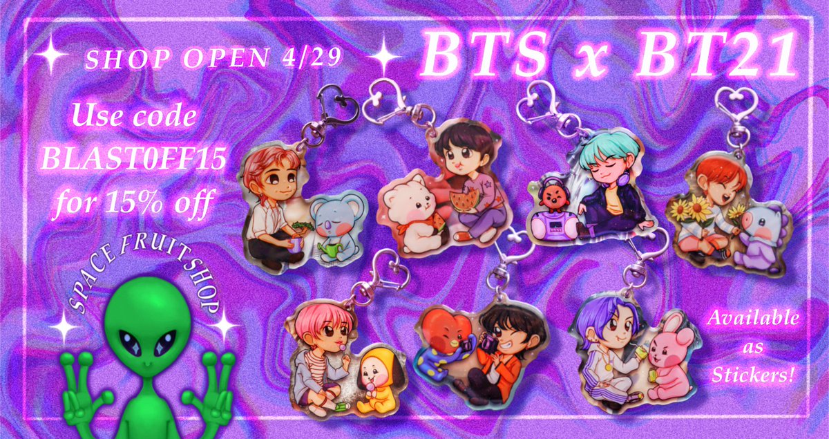 spacefruitshop's tweet photo. 🖖👽✨ SH0P REOPENING!! Today @ 430pm PST 🌟🌟🌟 rts appreciated 🛸💕

We redid the slte and are so excited to show it off!! Come get some stuff that we haven’t shown before!! We are so excited for this reopening 🫶👽🌟 https://t.co/rNHwVS1ja4