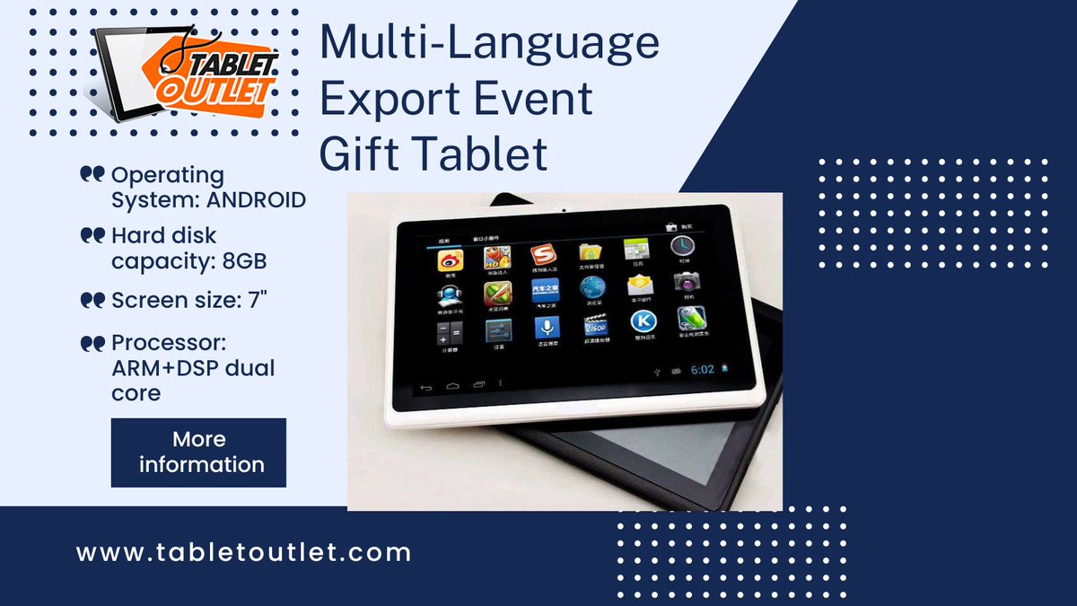 Multi-Language Export Event Gift Tablet.

tabletoutlet.com/product/multi-…

#technology #techno #techhouse #technolove #technews #technogadgets #technogadget #technogamers #tablet #tablets #tabletsamsung #tabletsforkids #tabletsetting #tablets