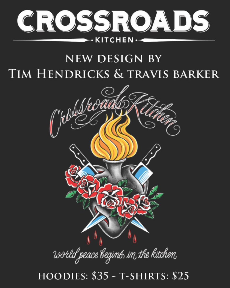 Crossroads's tweet photo. Our new t-shirt and hoodie designed by #timhendricks and @travisbarker . They are available at our Calabasas location only but you can also order by calling the front desk there and they will ship it to you! (747) 230-4210 ๐ช๐ธ Daniel Rojas https://t.co/y5SxBjRIoz
