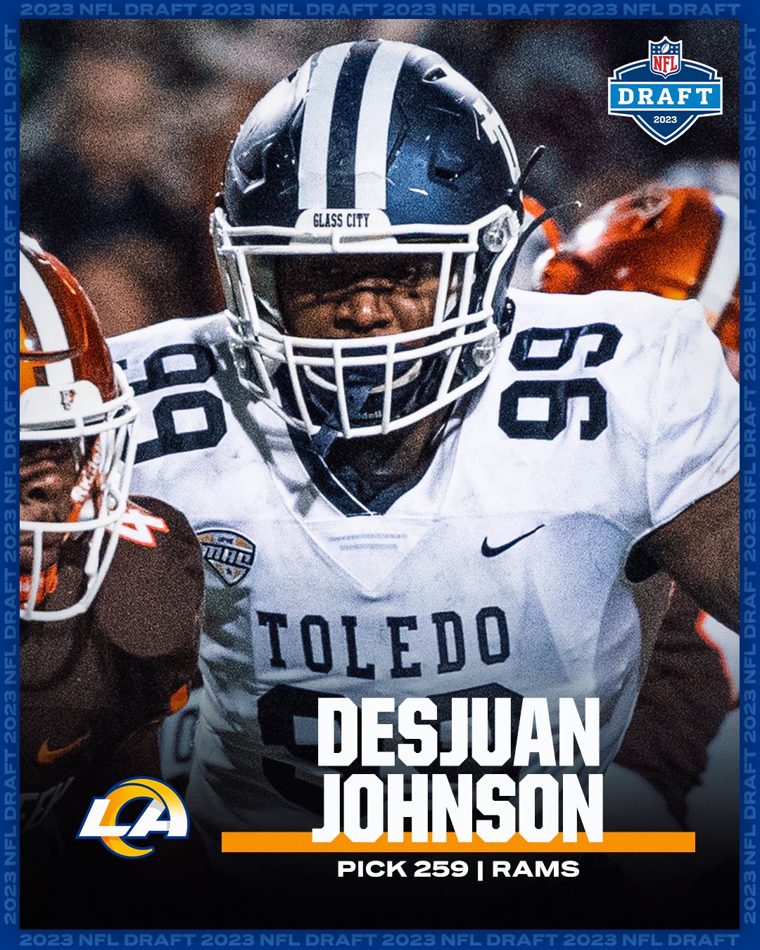 ESPN on X: 'With the final pick in the #NFLDraft, the Rams select Desjuan  Johnson. 2023's Mr. Irrelevant‼️  / X