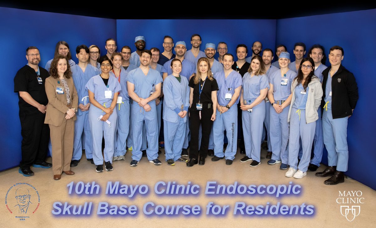 dr_pinheiro's tweet photo. What a fantastic 2 days! World-class skull base course for Mayo Residents @MayoClinicENT @MayoClinicNeuro. Honor to have @DrCarlSnyderman  Dr. #PaulGardner Thanks @ErinOBrienMD @JStokken @PerisCelda @MichaelJLinkMD @JamieVanGompel @LeoneLucianoPhD Dr. #GarretChoby #VeronicaLittle https://t.co/aWRMI6GI5q