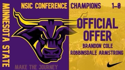 BAMBAM_BrandenC's tweet photo. After an amazing chat with with @CoachBowen98 I am proud to announce that I have received a official offer from @MinnStFootball https://t.co/5iQYjveaSY