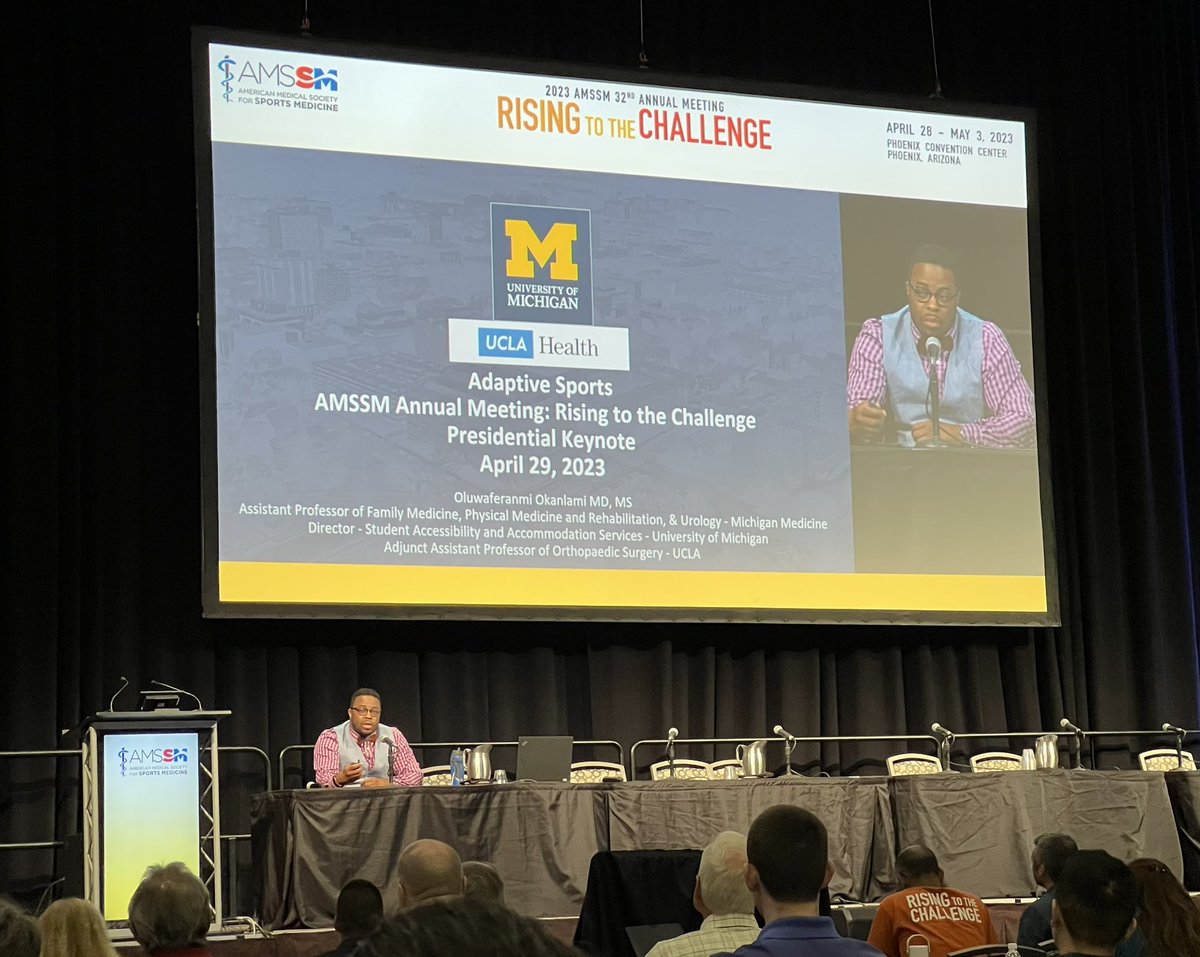Dr. Jonathan Napolitano (@jtnapolitano) on Twitter photo Never more proud to be a member of @AMSSM! āRising to the Challengeā indeed, in opening this yearās annual meeting #amssm2023 with a powerful session and keynote on #healthequity #inclusion and #adaptivesports. Thank you <a href="/CheriBlauwetMD/">Cheri Blauwet, MD</a> <a href="/Okanlami/">Dr. O (Feranmi Okanlami, MD MS)</a> and all the others involved! Never more proud to be a member of @AMSSM! āRising to the Challengeā indeed, in opening this yearās annual meeting #amssm2023 with a powerful session and keynote on #healthequity #inclusion and #adaptivesports. Thank you <a href="/CheriBlauwetMD/">Cheri Blauwet, MD</a> <a href="/Okanlami/">Dr. O (Feranmi Okanlami, MD MS)</a> and all the others involved!