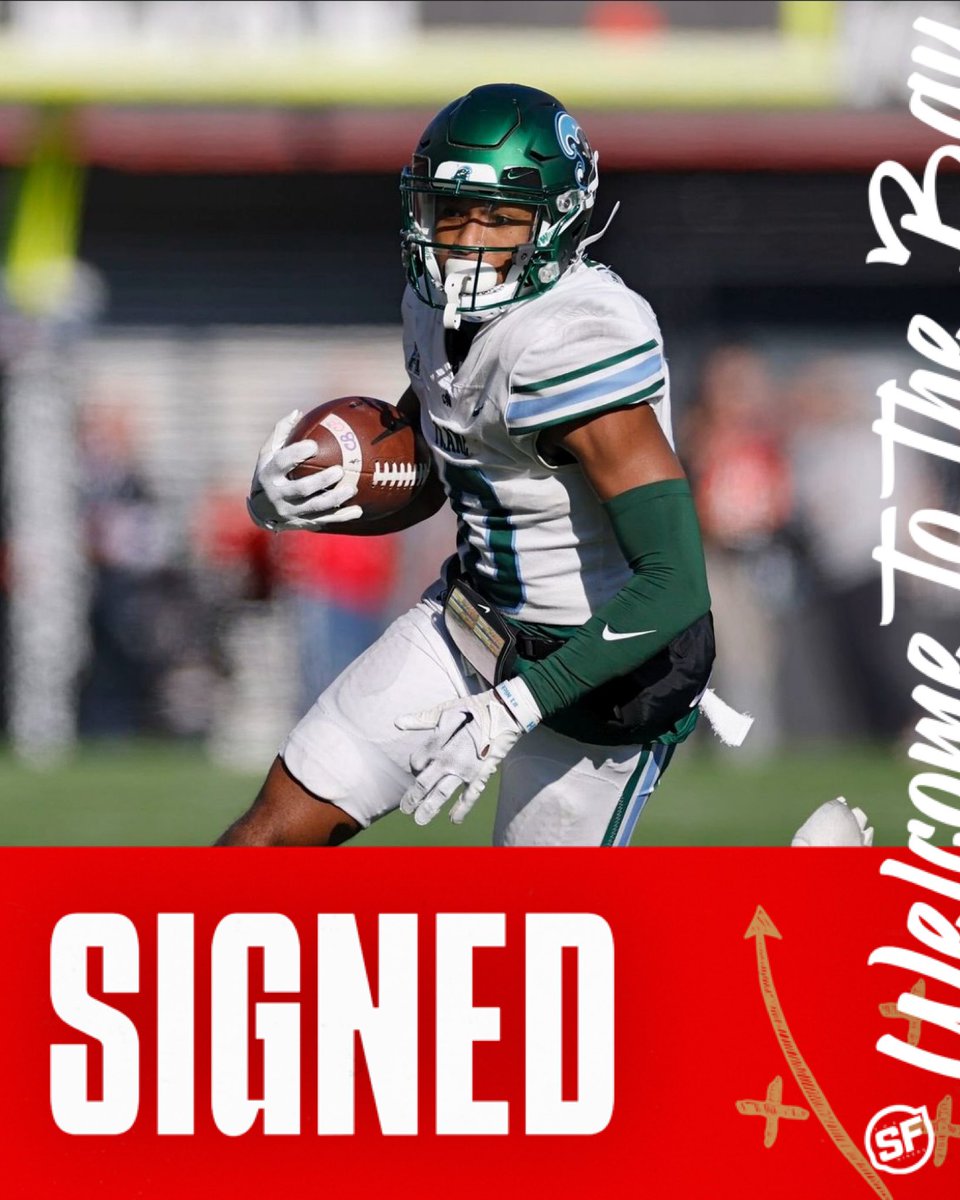 The #49ers have signed UDFA Tulane WR Shae Wyatt, per <a href="/_RyanFowler_/">Ryan Fowler</a>