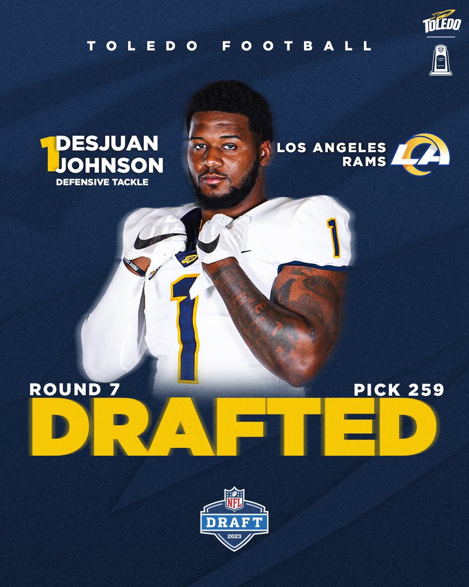 TOL ➡️ LA With the final pick of the 2023 #NFLDraft Mr. Irrelevant is going to the @RamsNFL!! Congrats @DesjuanJ!!