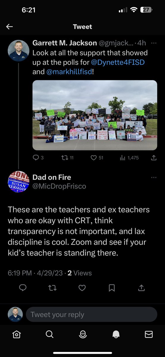 This is what I am talking about. Attacks on teachers. This person likely doesn’t personally know any of these people. Yet he claims to know their personal beliefs.