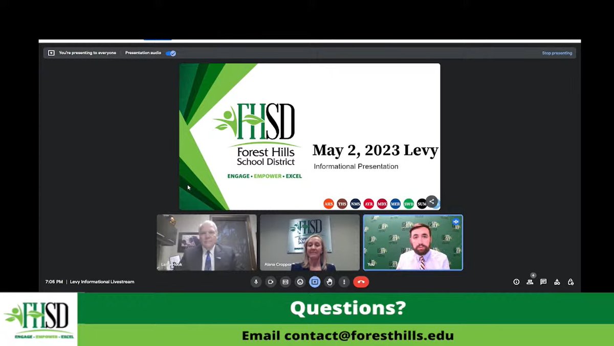 ICYMI Our superintendent and treasurer provided a factual presentation on the May 2 combination levy recently. They discussed a lot of the important details and answered questions from the community. To watch the video and read all questions, click here: bit.ly/3AtMqwF
