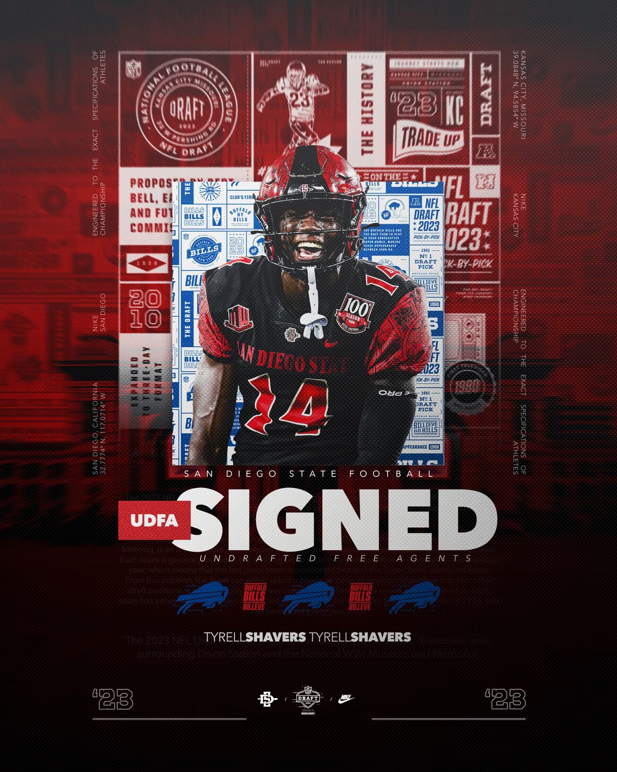 ExAztec UDFA WR Tyrell Shavers signs with the Bills AztecMesa