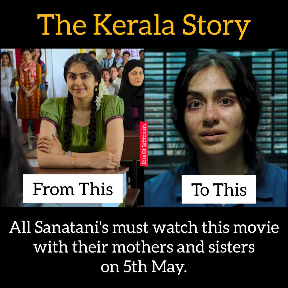 Hindu_Rashtra__'s tweet image. #TheKeralaStory चुनाव,एजेंडे,धर्म बनाम धर्म के बारे में नहीं है,यह उससे बहुत बड़ा है! यह आतंकवाद बनाम मानवता के बारे में है। इसे प्रोपेगैंडा बताकर हर उस लड़की की कहानी पर पर्दा डाला जा रहा है,जिसकी जिंदगी तबाह हो गई💔
प्रत्येक सनातनी इसे अपनी माताओं और बहनो के साथ अवश्य देखें।