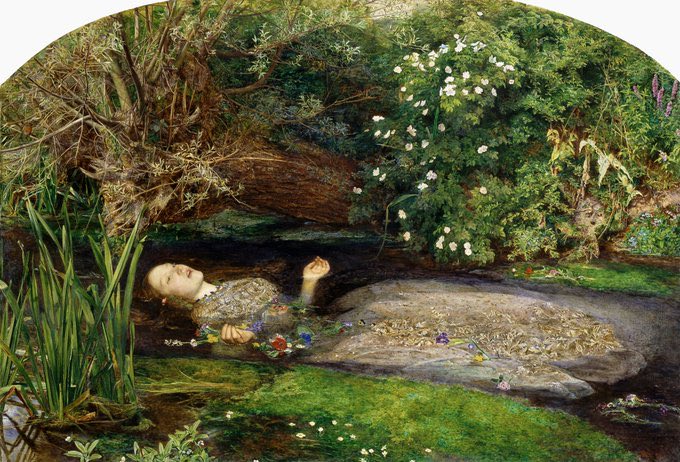 I lov’d Ophelia. Forty thousand brothers 
Could not (with all their quantity of love)
Make up my sum. 

Hamlet V.1

#ShakespeareSunday 
#JohnEverettMillais