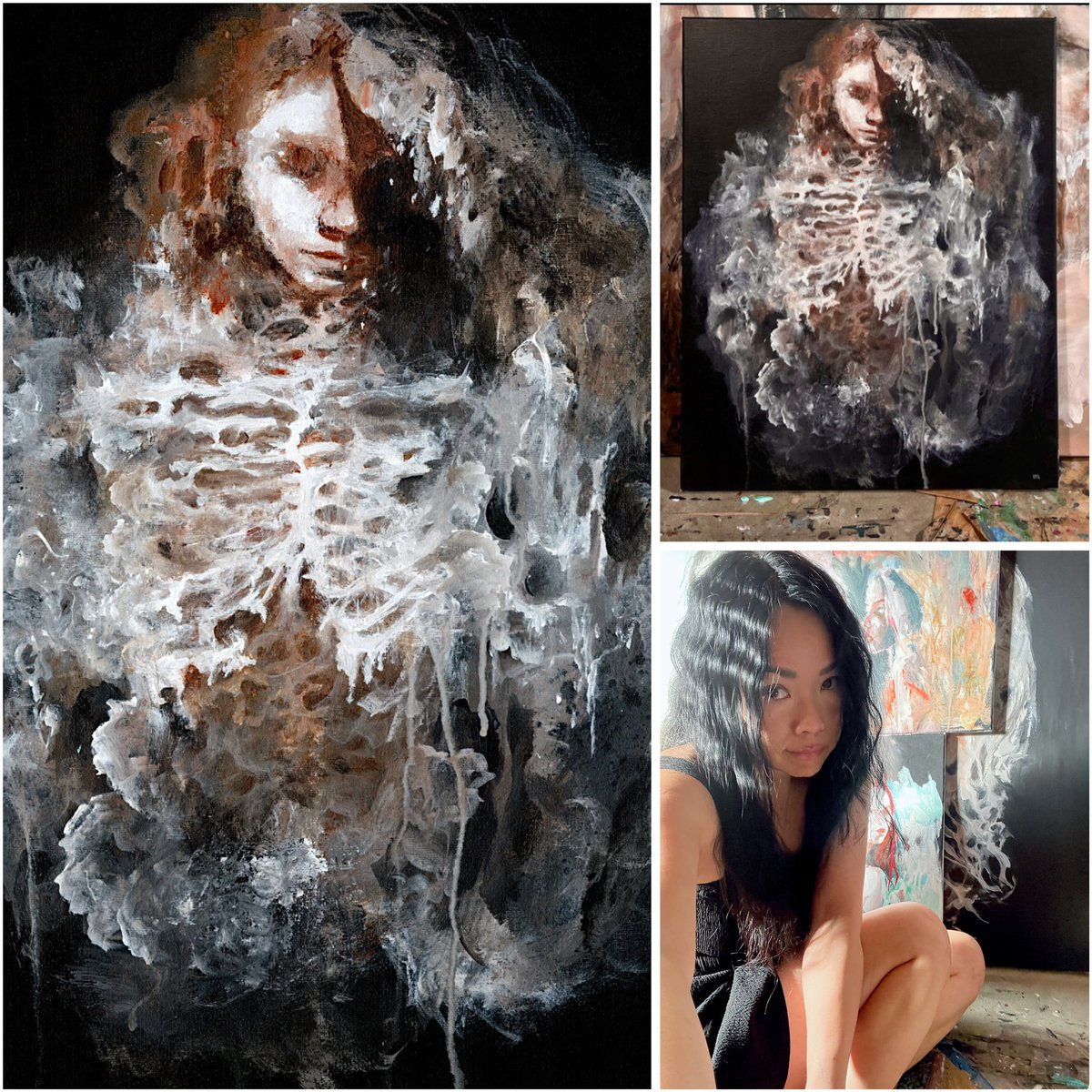 Gm/gn🤍

“Echoes”
was created thinking about what came before and the many voices that make up who we are today. I hope you take a closer look 🫂 here’s the nft, the physical painting and me🙃

⬇️🔗
