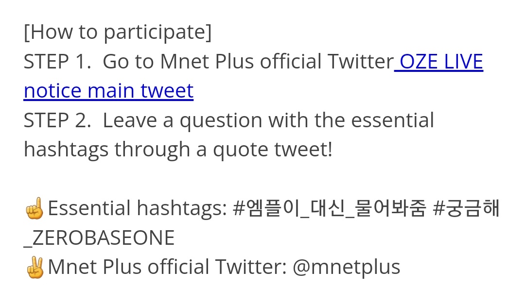 KIMTAERAEGLOBAL's tweet photo. [NOTICE] ZEROBASEONE Community posted an information on how to join OZE Live! ZB1 invited us to join the live on:

📅 May 1st, 2023, 10.30PM (KST)

We can also ask questions to the members &amp; get the chance to win an autographed Polaroid! 📸💙 https://t.co/ApHvl76skE