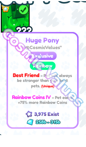 Pet Simulator X - Rainbow Huge Pony giveaway! To enter: 1. Follow @CosmicValues 2. Like & Retweet 3. Comment your username 🎉Winners will be announced in 48 hours! #PetSimulatorX #PetSimX #Giveaway