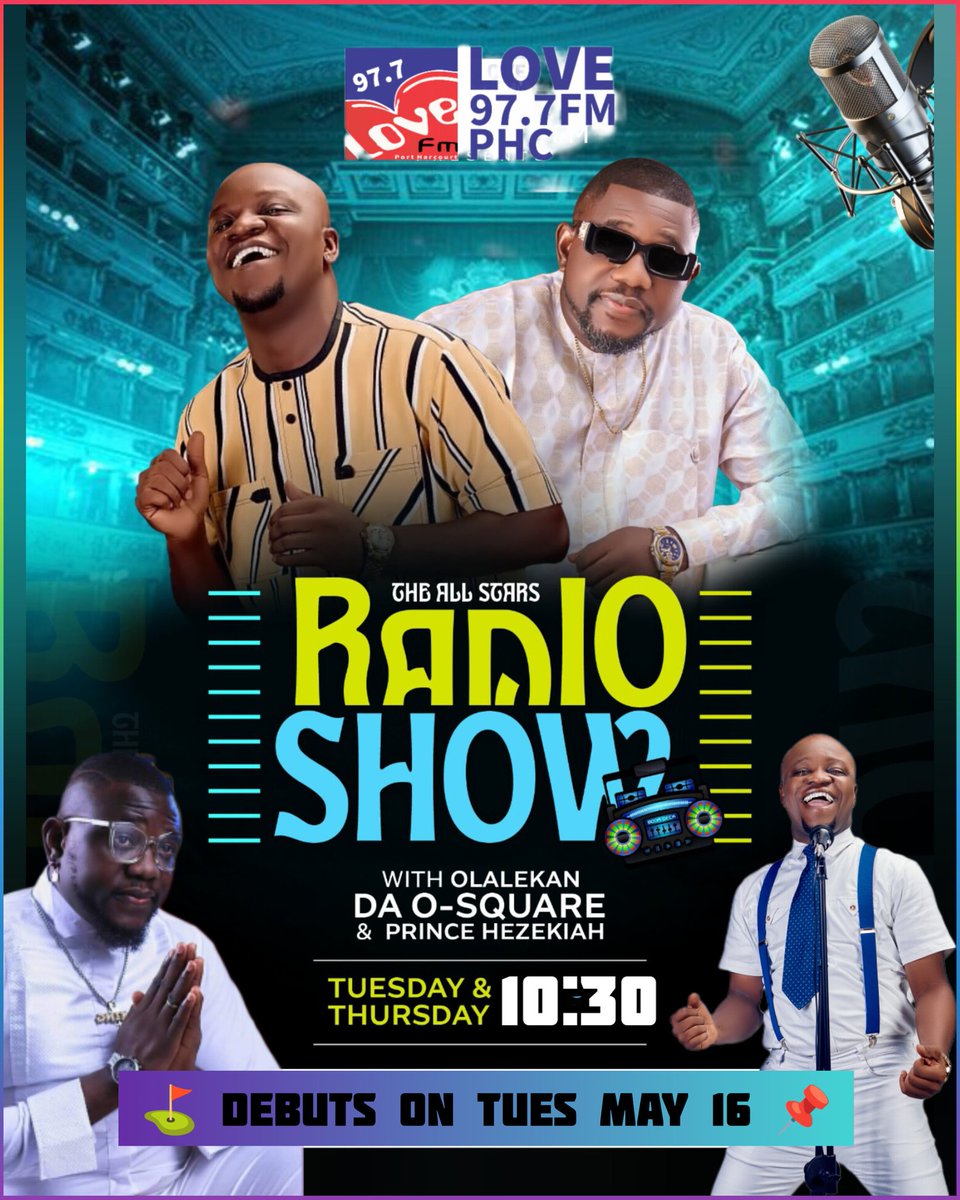 👉 🎧 Debut Edition of The ALL STARZ RADIO SHOW with @kingofdradio_olalekandaosquare radio X <a href="/princehezekiah/">PRINCE HEZEKIAH</a> Live on FAMILY LOVE 97.7 FM PHC @lovefmph97.7 📌🌟🌟 ➖ Tues May 16 on LOVE 97.7 FM PHC ⌚ 10:30am 🥁🍸