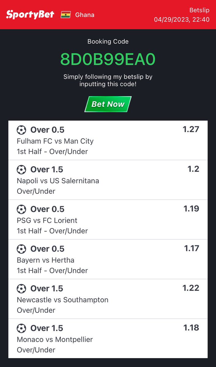 StreetsCaptain's tweet photo. Daily Free Odds

3+ - 8D0B99EA0
4+ - 3AB0215A

#betresponsibly 
Telegram - https://t.co/izQBjXEogT

- Kindly Retweet - https://t.co/l5R6abpBqZ