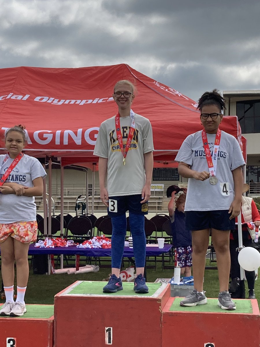 Special Olympics Local Track Meet at St. John School today.
Anna won a Gold medal in a 100 m run and a Silver medal in Softball throw.