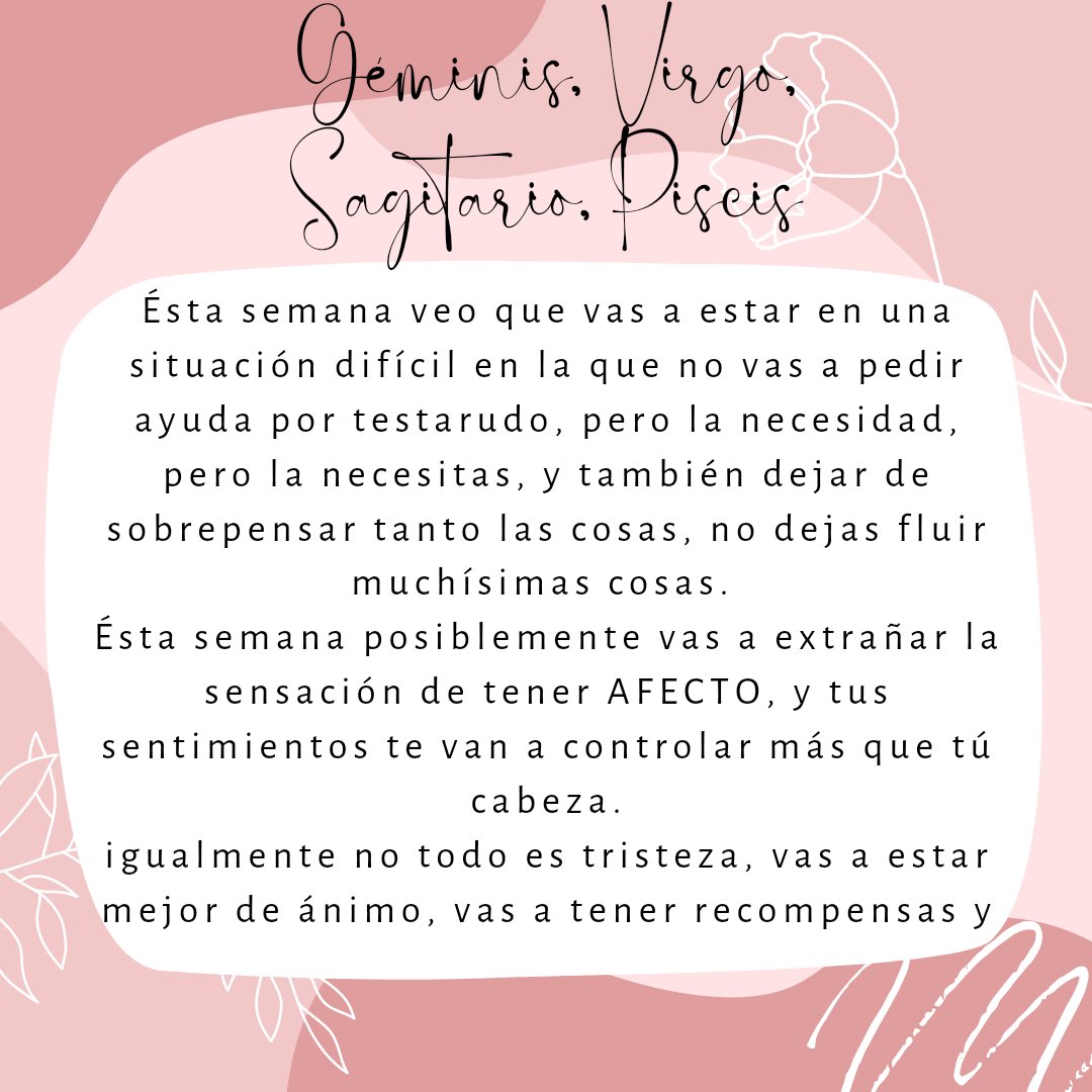 pilarommm's tweet photo. — HORÓSCOPO SEMANAL 🧘🏻‍♀️
       Géminis, Virgo, Sagitario y Piscis. https://t.co/v0W969dtMc