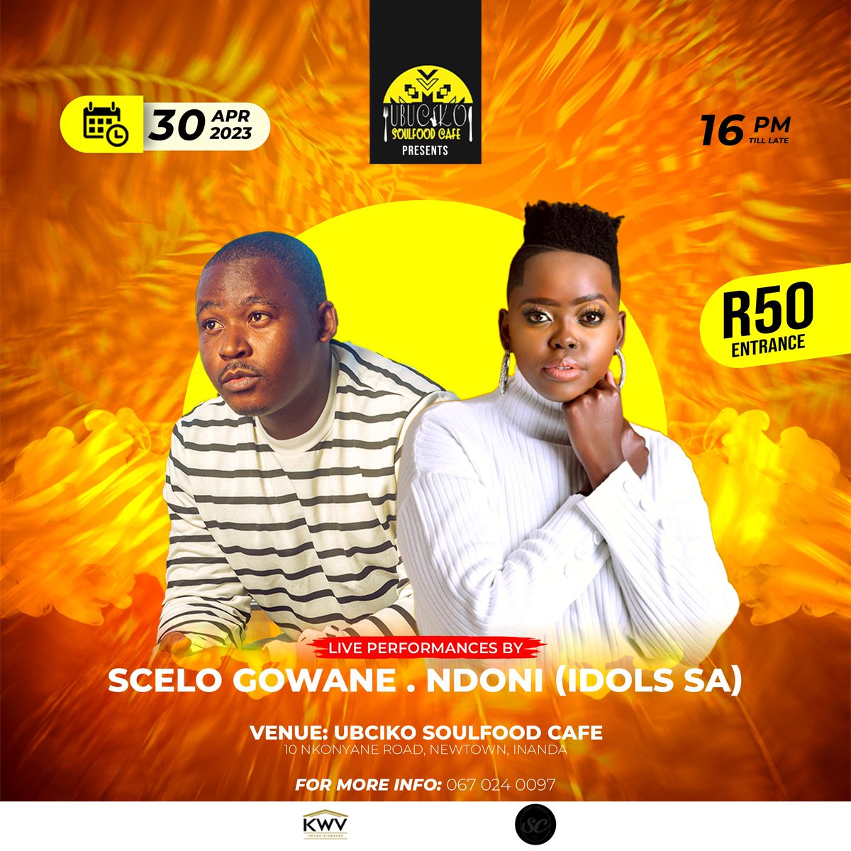 Rain or no rain ☔.....we got you covered!!! Today <a href="/CafeUbuciko/">UBUCIKO SOUL CAFE</a> 

10 Nkonyane Road, Newtown, Inanda 

Asiphelele khona for a warm 🥵 live performance by <a href="/SceloGowane/">SceloGowane</a> and <a href="/Black_Ndoni/">Ndoni</a> 

<a href="/ChrisExcel102/">ChrisExcel</a> <a href="/MusaKhaluwa/">Musa Khawula</a> <a href="/PearlThusi/">Pearl Thusi</a> 

#Zulu #SingleAndMingle #afropop #mamelodisundowns