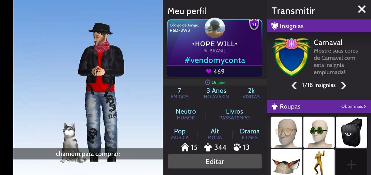 hdroook's tweet photo. VENDO: 
- por 59,99
- 1 asa 
- 7 conjuntos
- 344 roupas 
- 13 petkin
- 18 insignias e muito mais. https://t.co/GbN0W3HClz